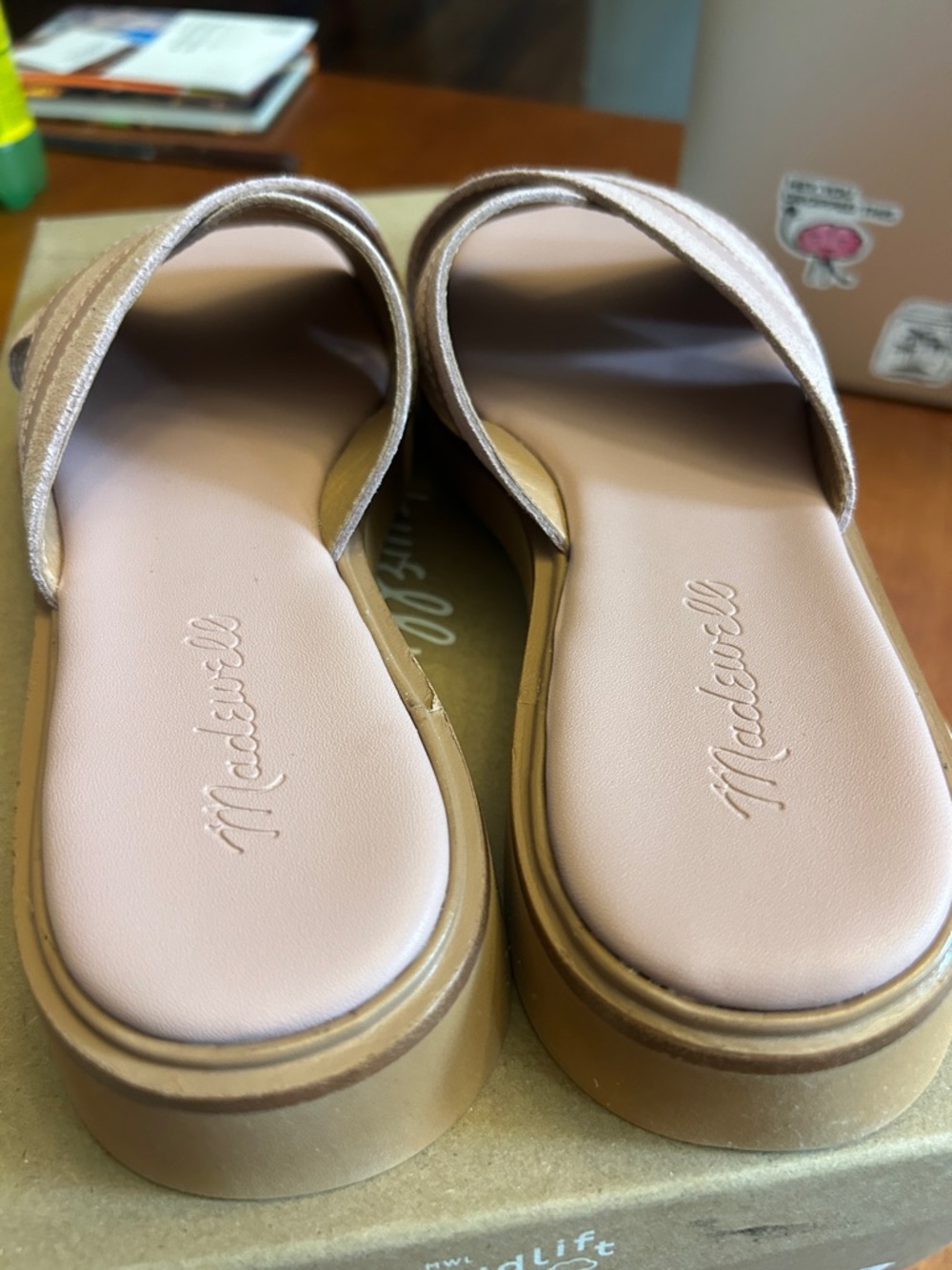 Madewell Alina Platform Sandal Women's 8 Pink Leather Slip On Comfort Cute - Picture 4 of 5